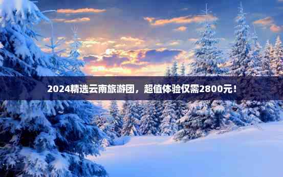九游娱乐：2024精选云南旅游团超值体验仅需2800元！(图2)